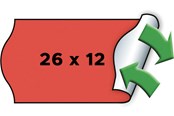 Papier, Fotopapier und Etiketten - METO Price labels 26x12 flour red remov.6 rls/1000 - 9506164