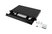 Netzwerkzubehör - Lanberg Fiber Patch Panel 12XSC Simplex 12XLC Duplex Rackmount 19" 1U Grey - FOP1-12SS-LDB