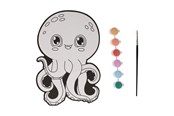 Kreativ-Spiele - Wins Holland Canvas Painting - Octopus - incl. Brush and 6 colors of paint - PB530C