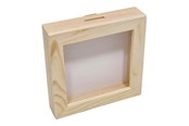 Holzspielzeug - Playwood Wooden Money Box Plexiglass with White Back Small - SL228D-plexismall
