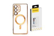 Handys - Cover & Cases - Wozinsky Electroplated Case with Magsafe for Samsung Galaxy S25+ - Gold - 5907769370359