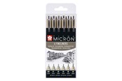 Utensilien zum Schreiben und Zeichnen - Sakura Pigma Micron Case 6 Fineliners Black - PO(XSDK-6)