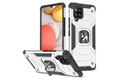 Handys - Cover & Cases - Wozinsky Ring Armor Armored Hybrid Case Cover + Magnetic Holder Samsung Galaxy A42 5G Silver - 9111201935921