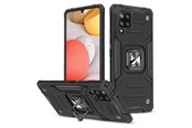 Handys - Cover & Cases - Wozinsky Ring Armor Armored Hybrid Case Cover + Magnetic Holder Samsung Galaxy A42 5G Black - 9111201935969