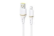 USB Kabel - Dudao L25L USB-A - Lightning 1m 30W Soft Silicone Braided Cable - White - 6976625335930