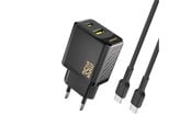 Handys - Adapter und Ladegeräte - Dudao A27MaxCEU PD QC 35W USB-A USB-C wall charger with USB-C cable - black - 6977196682928
