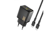 Handys - Adapter und Ladegeräte - Dudao  A27TCEU PD 30W GaN USB-A USB-C wall charger with USB-C cable - black - 6976625334230