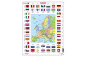 Puzzle - Selecta Play Larsen Map Europe with Flags 70 pcs. 2D Puzzles - LA-KL1-NL