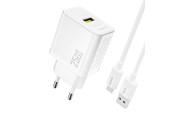 Handys - Adapter und Ladegeräte - Dudao A27STEU 25W GaN USB-A wall charger with USB-A cable - USB-C - white - 6976625334872