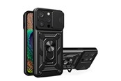 Handys - Cover & Cases - Hurtel Hybrid Armor Camshield Case for iPhone 14 Pro Max Armored Case with Camera Cover Black - 9145576267912