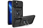 Handys - Cover & Cases - Hurtel Hybrid Armor Camshield Case for iPhone 13 Pro Armored Case with Camera Cover Black - 9145576267974