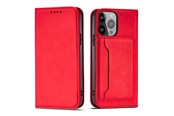 Handys - Cover & Cases - Hurtel Magnet Card Case for Samsung Galaxy S23 Ultra Flip Cover Wallet Stand Red - 9145576271131