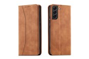 Handys - Cover & Cases - Hurtel Magnet Fancy Case for Samsung Galaxy S23+ Flip Cover Wallet Stand Brown - 9145576271506