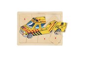 Puzzle - Playwood Wooden Knob Puzzle Ambulance 9 pcs. Holz - RS241-AMB