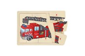 Puzzle - Playwood Wooden Knob Puzzle Fire Brigade 9 pcs. Holz - RS241-BRA