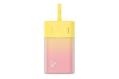 Powerbank (Akku) - Baseus Popsicle 5200mAh 20W Powerbank with Built-in Lightning Cable (+ White Simple USB-C - USB-C 60W/20V/3A/30cm Cable) - Yellow-Pink Powerbank (Akku) - Pink - 5200 mAh - P10055601Y13-00