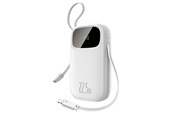 Powerbank (Akku) - Baseus EnerFill FC31 20000mAh 22.5W Powerbank with Digital Display and 2 Built-in Cables (USB-C + Lightning) - White Powerbank (Akku) - Weiß - 20000 mAh - P10082107213-00
