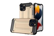 Handys - Cover & Cases - Hurtel Hybrid Armor Case Tough Rugged Cover for iPhone 13 Pro Golden - 5907769326578