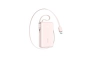 Powerbank (Akku) - Joyroom JR-PR2L 10000mAh 35W Power Bank with Built-in Retractable USB-C Cable and USB-C Lanyard Cable - Pink Powerbank (Akku) - Pink - 10000 mAh - JR-PR2 pink