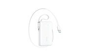 Powerbank (Akku) - Joyroom JR-PR2L 10000mAh 35W Power Bank with Built-in Retractable USB-C Cable and Lightning Lanyard Cable - White Powerbank (Akku) - Weiß - 10000 mAh - JR-PR2L white
