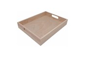 Holzspielzeug - Playwood Wooden Tray Straight Handle Straight Edge Rubberwood - SL088AA