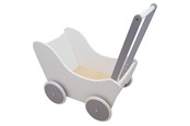 Puppen & Zubehör - Playwood Doll's pram white/silver - PW2352