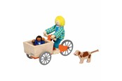 Holzspielzeug - Goki Dollhouse Wooden Cargo Bike with Child and Dog - 51462