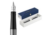 Utensilien zum Schreiben und Zeichnen - Waterman Impression Stainless Steel P.T. Fountain pen F Blue ink - 2225450