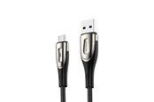 USB Kabel - Joyroom Sharp Series S-M411 USB-A / micro USB 3A 2m Cable with Charging Indicator - Black - S-M411_2