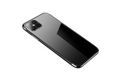 Handys - Cover & Cases - Hurtel Clear Color Case Gel TPU Electroplating Frame Cover for Samsung Galaxy A22 4G Black - 5907769334764