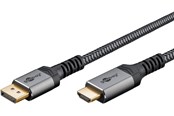 Display Kabel - Pro Diplayport- HDMI 2.0/2.1 - 1m - Grey - 4040849789649