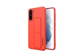 Handys - Cover & Cases - Wozinsky Kickstand Case Silicone Case with Stand Case for Samsung Galaxy S21+ 5G Red - 9111201941427