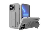 Handys - Cover & Cases - Wozinsky Kickstand Case Silicone Case with Stand iPhone 13 mini gray - 9145576234259