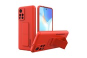 Handys - Cover & Cases - Wozinsky Kickstand Case Silicone Case with Stand Case for Xiaomi Redmi 10 Red - 9145576247570