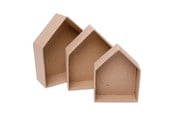 Kunst & Handwerk Ausstattung - Colorations - Paper Mache Houses 3 pcs. - 46EN01