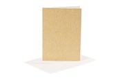 Hobby-Zubehör - Creativ Company Cards and Envelopes 10.5x15cm Glitter Gold - 4 pcs. - 23023