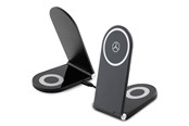 Handys - Adapter und Ladegeräte - Mercedes  Silver Stars MagSafe Foldable Induction Charger 2in1 15W - Black - 3666339169848