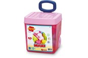 Baby Spielzeug - Ecoiffier Pink trolley bricks 40 pieces - 7828