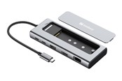 Dockingstationen - Sandberg USB-C 6in1 Travel Dock SSD Case - 136-82