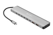 USB-Hubs - Sandberg USB-C to 8xUSB-C+2xUSB-A 100W USB-Hubs - 10 - Grau - 136-80
