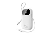 Powerbank (Akku) - Baseus EnerFill FC31 20000mAh 45W Powerbank with Digital Display and 2 Built-in Cables (USB-C + Lightning) - White Powerbank (Akku) - Weiß - 20000 mAh - E0028D01