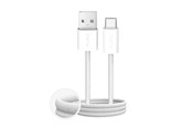 USB Kabel - Puro Fabrik 2.0 10W USB-A - USB-C Braided Cable 1.5 m - White - PUCAC10WFABK415MTWHI