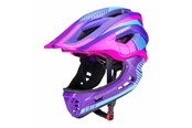 Fahrrad-Zubehör - Rockbros TT-32SBPP-S children's bicycle helmet with detachable chinbar size S - purple-pink - TT-32SBPP-S