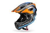 Fahrrad-Zubehör - Rockbros TT-32SOBL-M children's bicycle helmet with removable chinbar size M - black and orange - Rockbros-TT-32SOBL-M