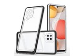 Handys - Cover & Cases - Hurtel Clear 3in1 Case for Samsung Galaxy A42 5G Frame Gel Cover Black - 5907769338953