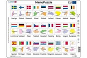 Puzzle - Larsen Puzzles Puzzle game MemoPuzzle. Name flag and capitals ten - 54 pieces Maxi (36.5x28.5 cm) Boden - GP2