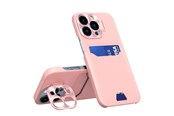 Handys - Cover & Cases - Hurtel Leather Stand Case for Samsung Galaxy S23+ Card Wallet Cover with Stand Pink - 9145576274873
