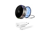 Handys - Adapter und Ladegeräte - 4smarts Qi2 25W MagSafe charger set with cooling RGB space grey - 541761