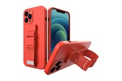 Handys - Cover & Cases - Hurtel Rope Case Silicone Cover with Lanyard Purse Lanyard Strap for Redmi Note 11 Pro Red - 5907769340451