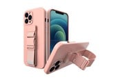 Handys - Cover & Cases - Hurtel Rope Case Silicone Cover with Lanyard Purse Lanyard Strap for Xiaomi Redmi Note 11 Pro Pink - 5907769340468